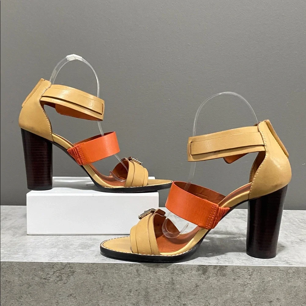 Rebecca Minkoff Double Strap Block Heel Open Toe Sandals/Heels Size 7 - Picture 2 of 16